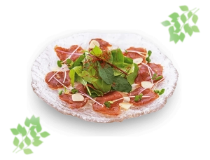 馬肉のカルパッチョ にんにく添え